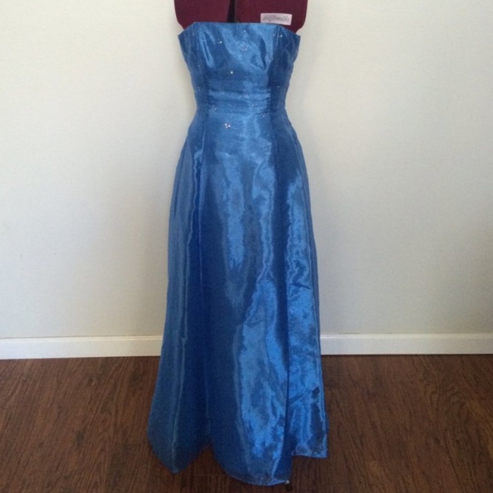 Strapless Rhinestone Prom Ball Gown